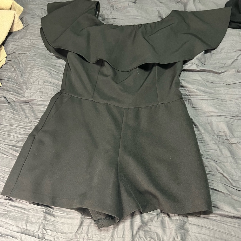 Bloomingdales Aqua off shoulder jumper
